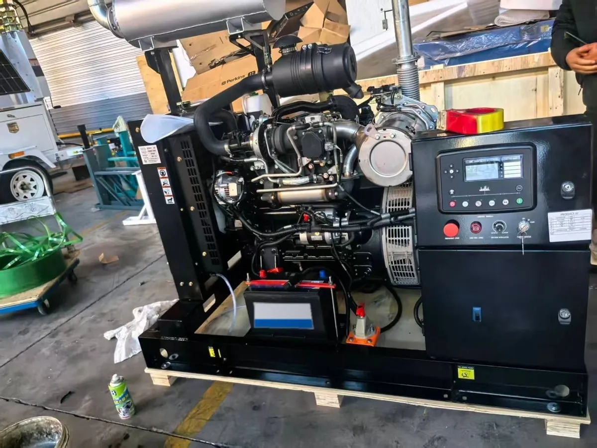 Open Yanmar diesel generator, front view